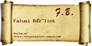 Falusi Bálint névjegykártya